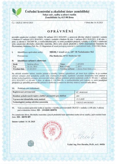 Oprávnění k sušení dřeva